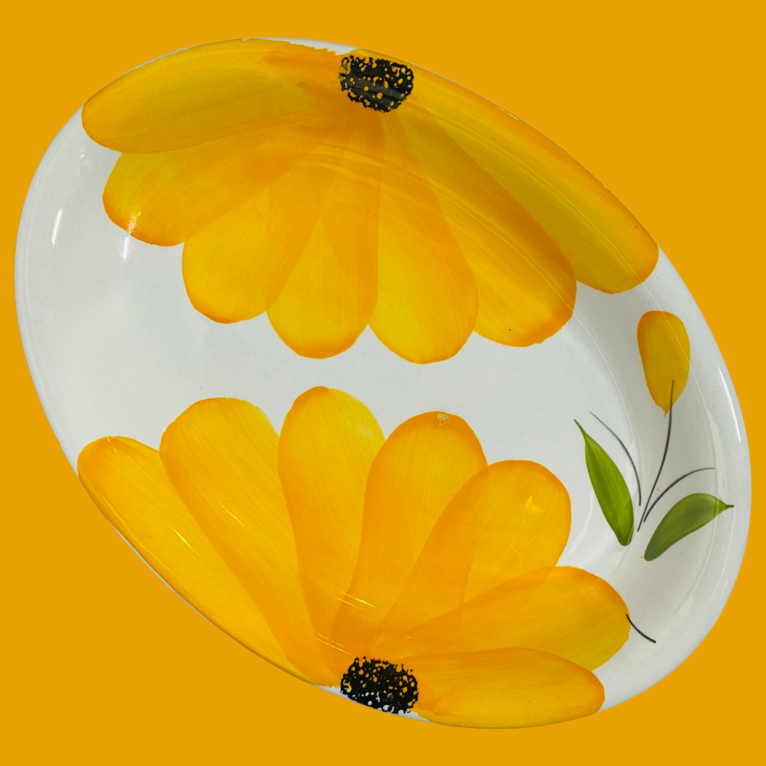 Lilac and Yellow Sunflower Plates