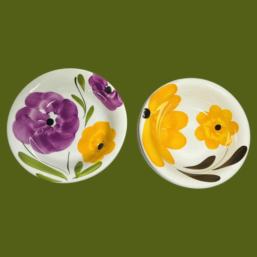 Lilac and Yellow Sunflower Plates