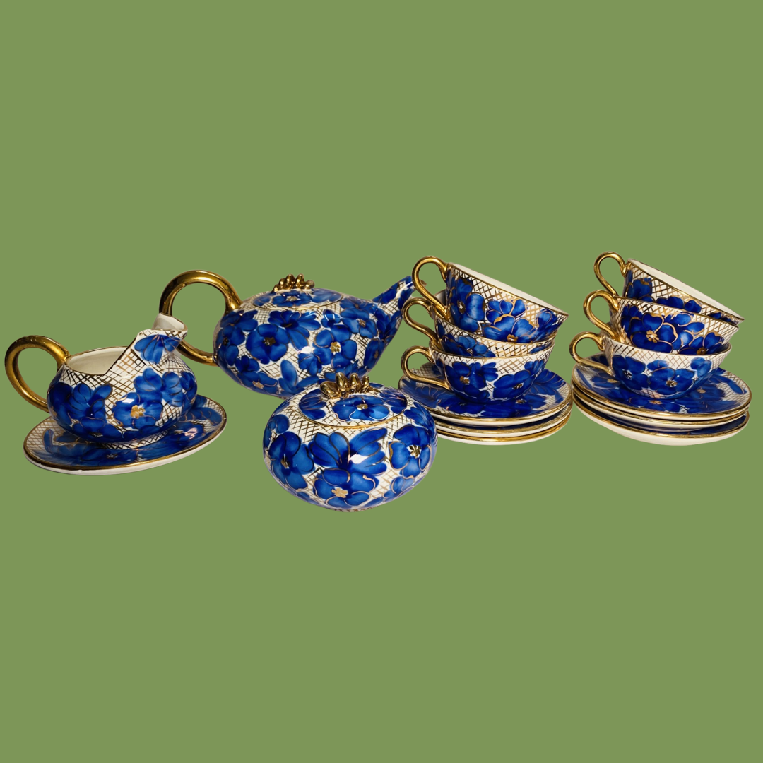 Tipsy Blue Tea Set