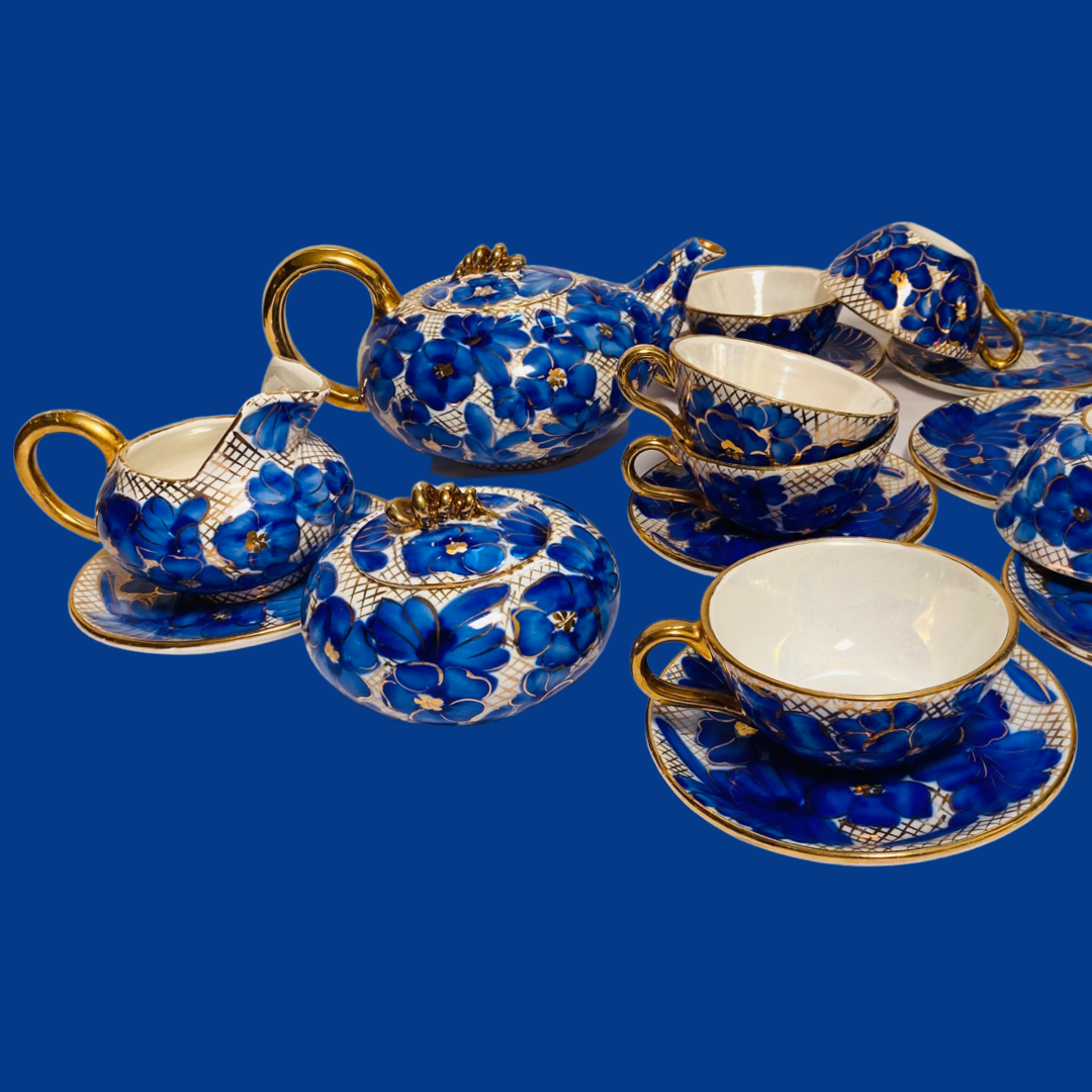 Tipsy Blue Tea Set