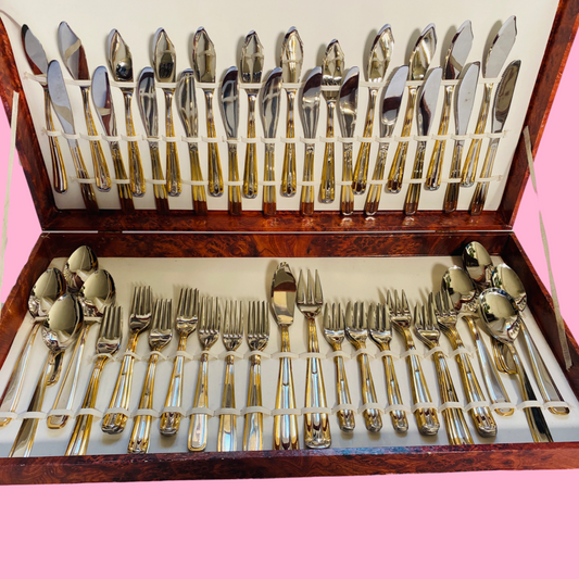 Gold and Silver Cutlery Set